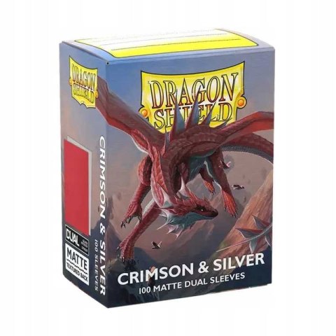 Dragon Shield - Matte Dual Sleeves - Crimson & Silver