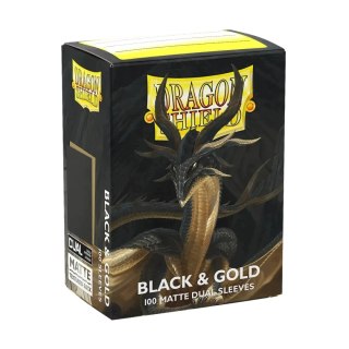 Dragon Shield Sleeves - Matte Dual - Black & Gold (100 Sleeves)