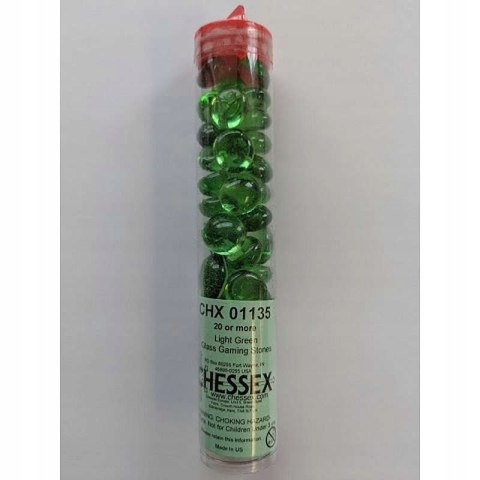 Chessex Gaming Glass Stones in Tube - Crystal Light Green (40)