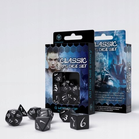 Kości RPG Klasyczne Czarno-białe (7)