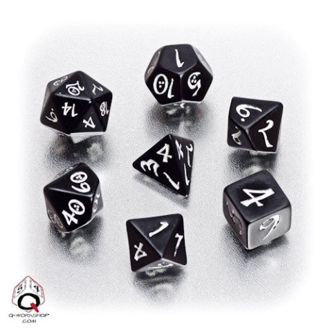 Kości RPG Klasyczne Czarno-białe (7)