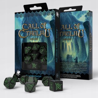 Q-Workshop Komplet kości Zew Cthulhu Czarno-zielony
