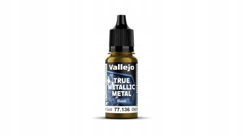 Vallejo 77136 True Metallic Metal 18ml Base Greenish Gold