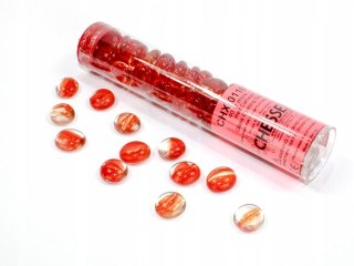 Chessex Gaming Glass Stones in Tube - Catseye Red (40)