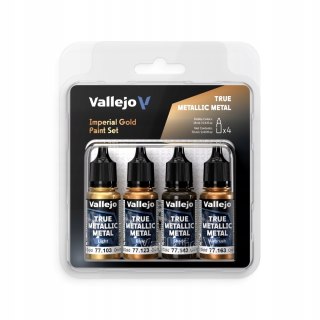 Vallejo TMM Zestaw 4 farbek Imperial Gold 77252