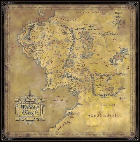 Puzzle The Noble Collection 1000 Mapa Śródziemia - Władca Pierścieni