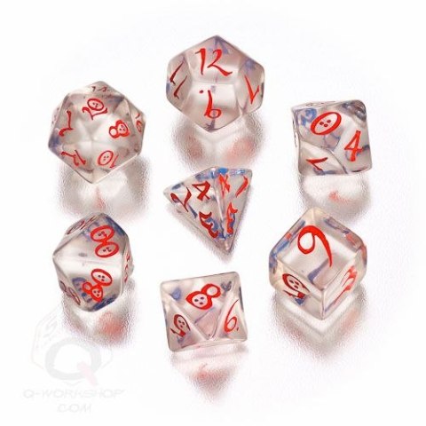Kości RPG Klasyczne Przejrzysto-niebiesko czerwone (7)