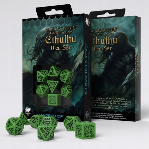 Komplet Kości "Zew Cthulhu": The Outer Gods - Cthulhu - Zielono-czarny