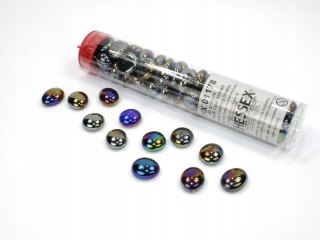 Chessex Gaming Glass Stones in Tube - Iridized Opal Black (40